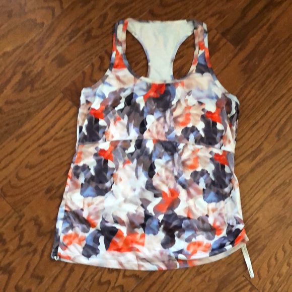 Floral athletic racer back tank top - Picture 1 of 6